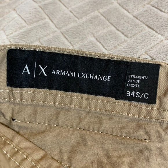 Armani Exchange Mens 34x28 Chino Pants Straight Jambe Droite Mid Rise Stretch - Picture 5 of 12